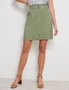 Katies Knee Length Side Pocket Linen Skirt, hi-res