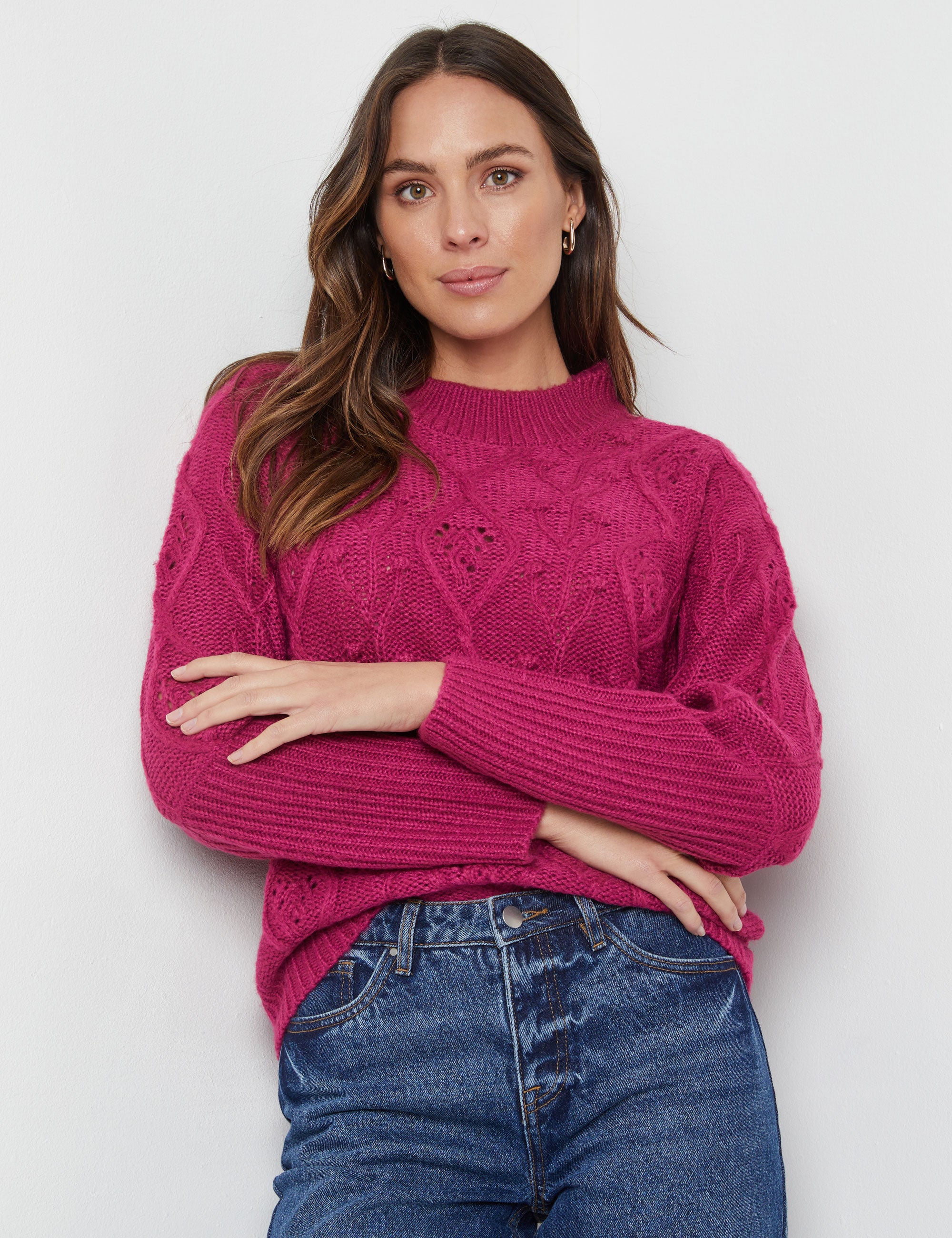 Katies Long Sleeve Texture Cable Jumper | Rockmans