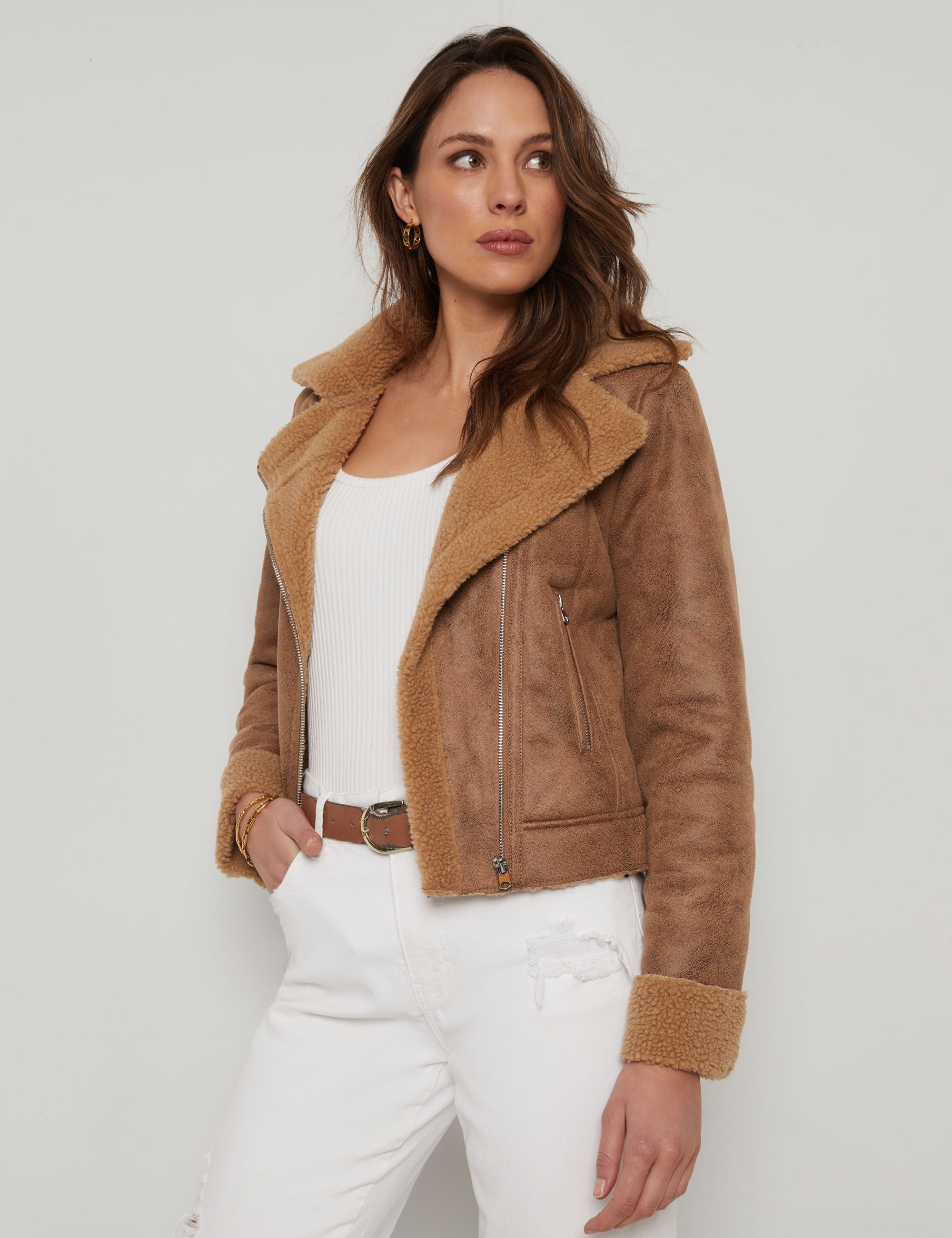 Sherpa biker outlet jacket