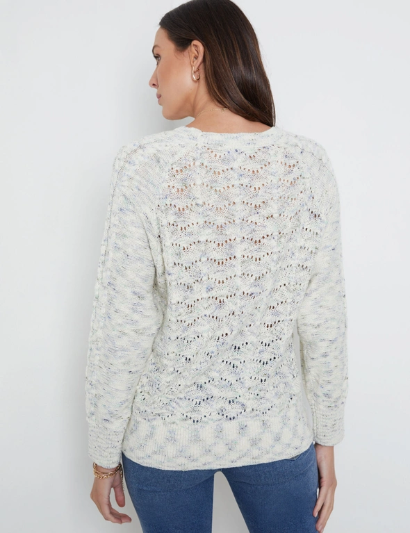Katies Long Sleeve Space Yarn Cable Jumper, hi-res image number null
