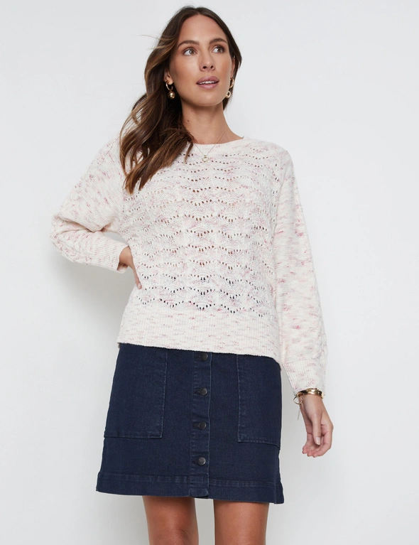 Katies Long Sleeve Space Yarn Cable Jumper, hi-res image number null