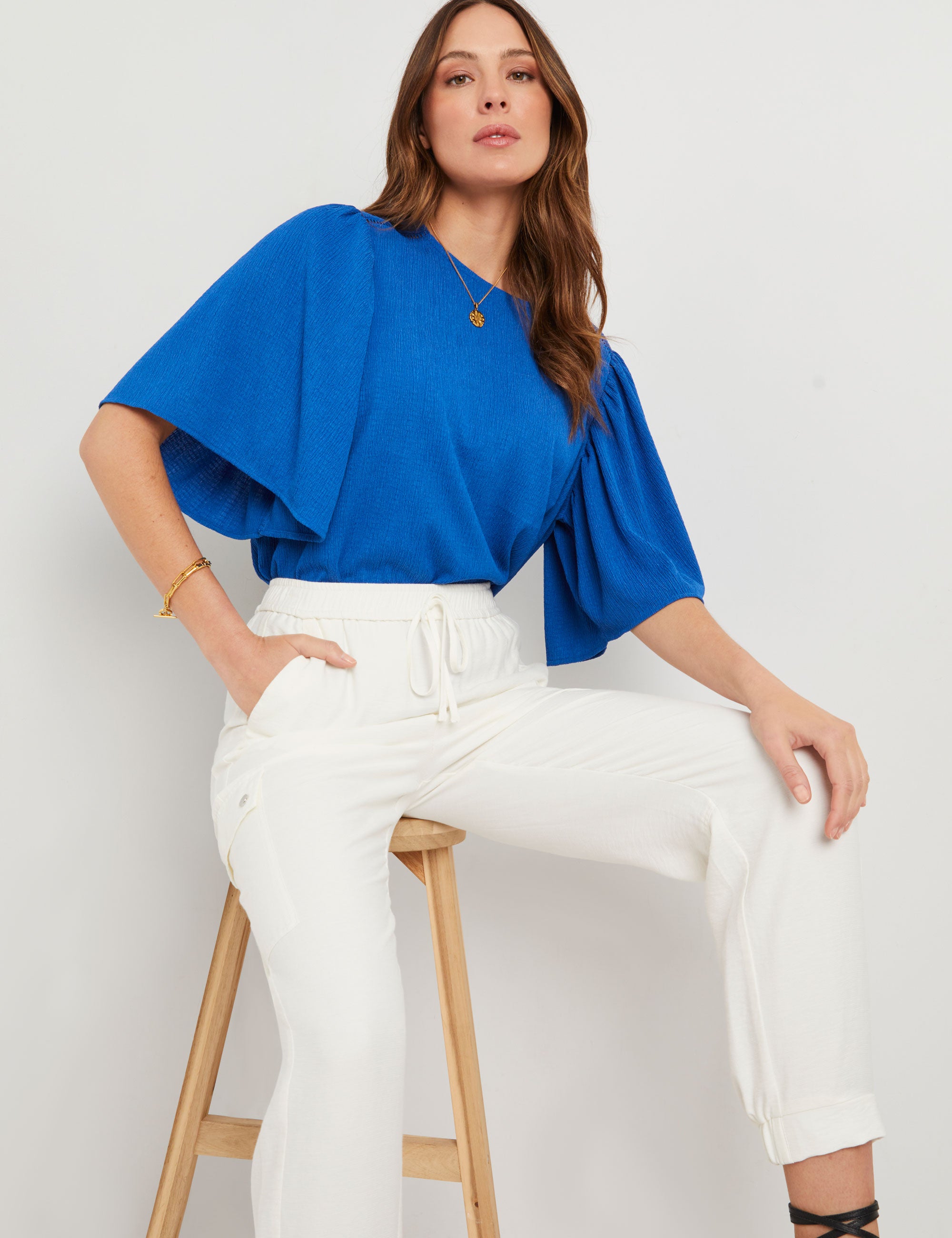 Katies Flutter Slve Button Back Top | EziBuy NZ