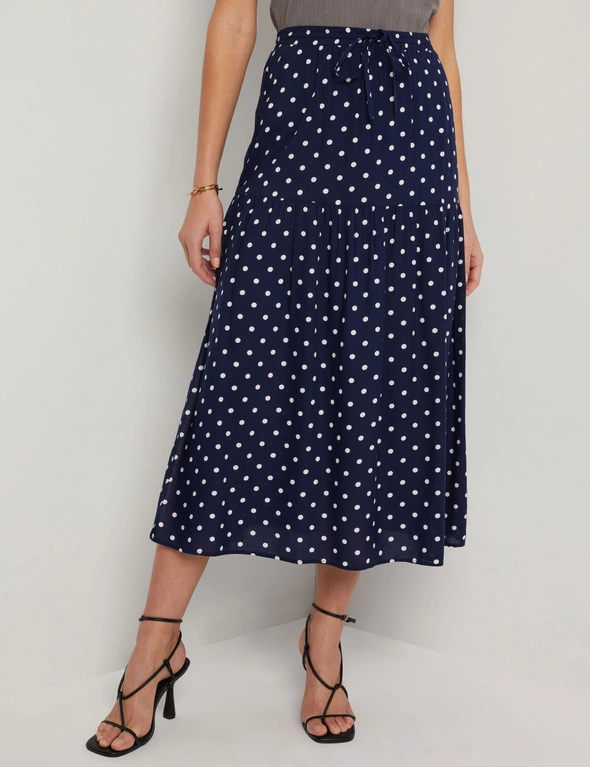 Katies Midi Tiered Skirt With Side Splits, hi-res image number null