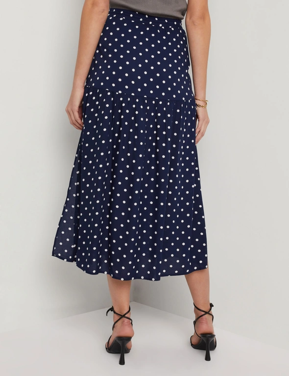 Katies Midi Tiered Skirt With Side Splits, hi-res image number null