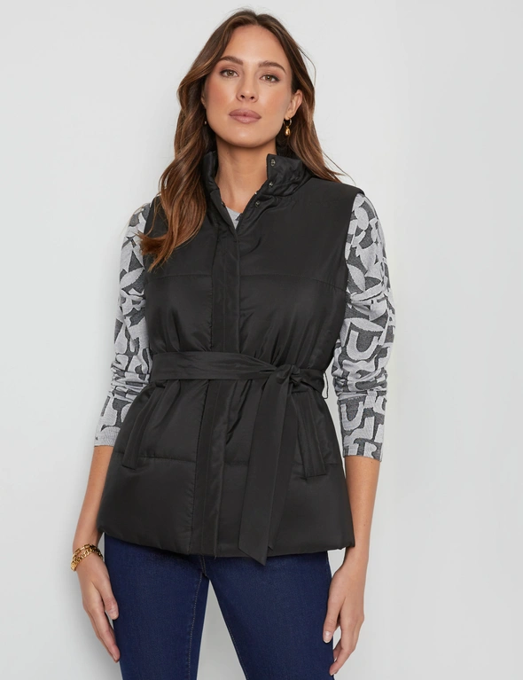 Katies Belted Puffer Vest, hi-res image number null