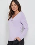 Katies Long Sleeve Twist Knot Front Knit Top, hi-res