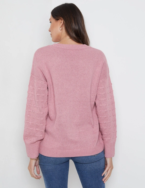 Katies Long Sleeve Bubble Texture Jumper, hi-res image number null