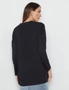 Katies Long Sleeve Button Front Fluffy Knit Top, hi-res