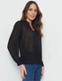 Katies Long Sleeve Lace Trim Clip Dot Shirt, hi-res