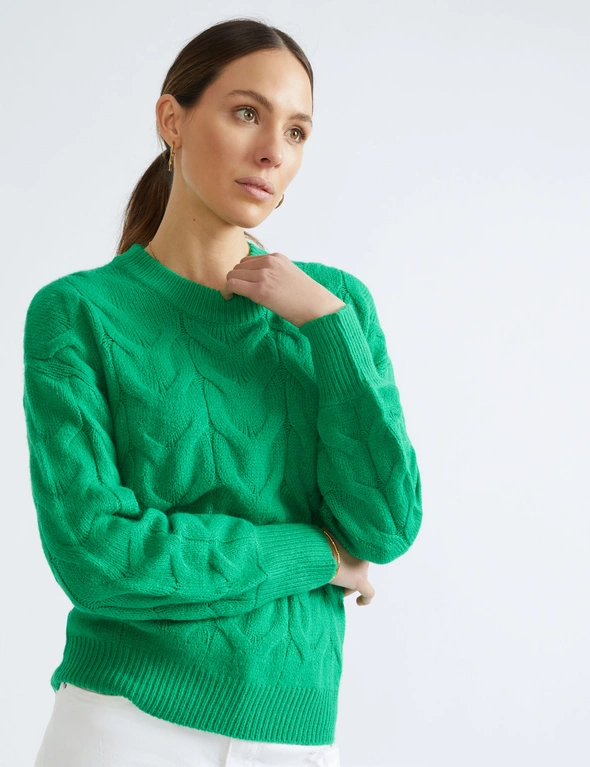 Katies Long Sleeve Large Cable Jumper, hi-res image number null