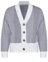 Katies Long Sleeve Button Front Chevron Stripe Cardigan, hi-res