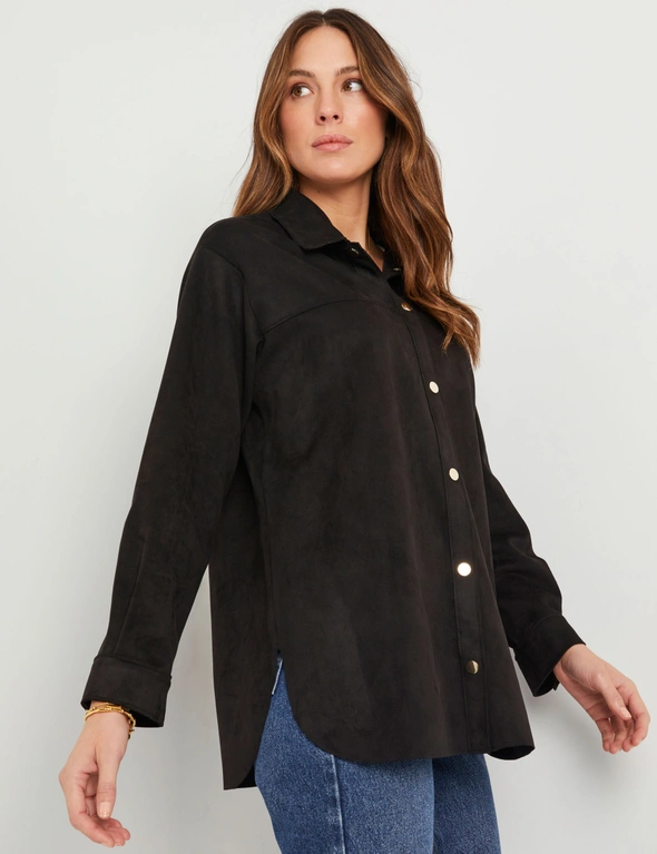 Katies Shirt Style Suedette Shacket, hi-res image number null
