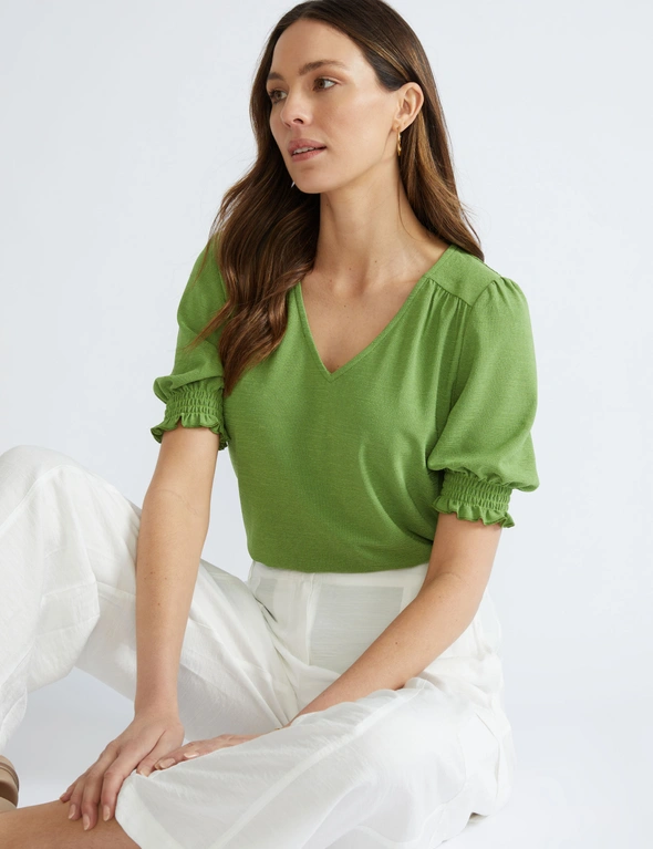 Katies Short Sleeve Texture Knit Top, hi-res image number null