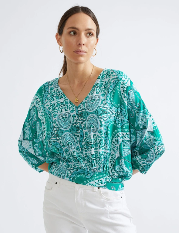 Katies Elbow Sleeve Bubble Top, hi-res image number null