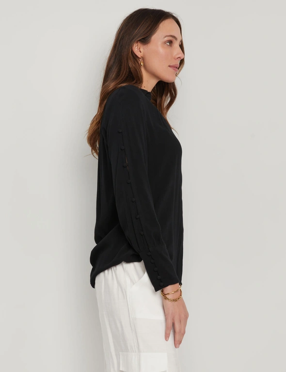 Katies Long Sleeve Button Trim Shirt, hi-res image number null