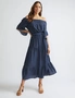 Katies 3Q Sleeve Smocked Trim Maxi Dress, hi-res