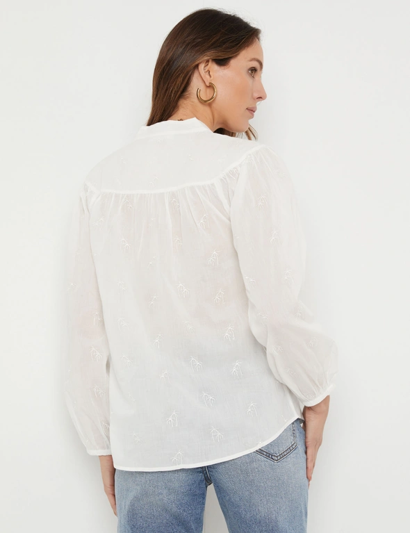 Katies Bracelet Sleeve Cotton Peasant Shirt, hi-res image number null