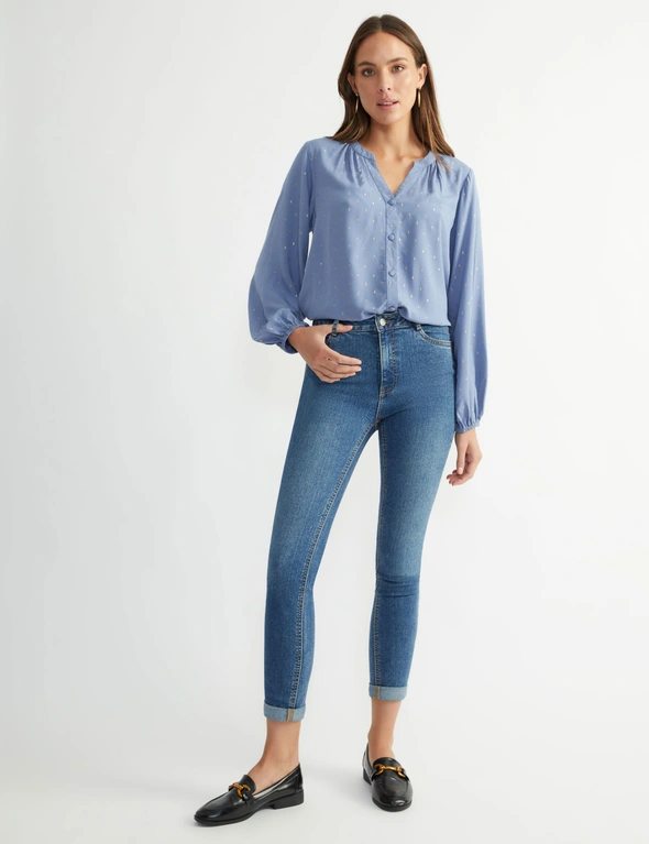 Katies Long Sleeve Button Through Blouse, hi-res image number null