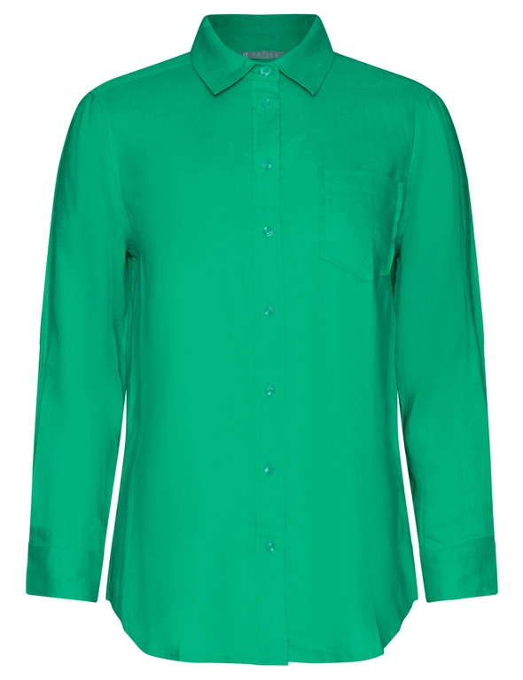 Katies 3Q Sleeve Linen Blend Shirt, hi-res image number null