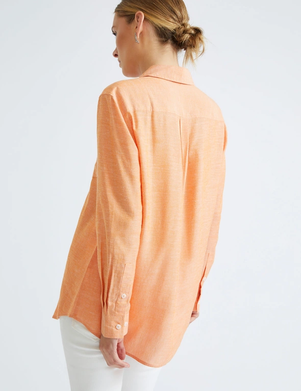 Katies 3/4 Sleeve Linen Blend Shirt, hi-res image number null