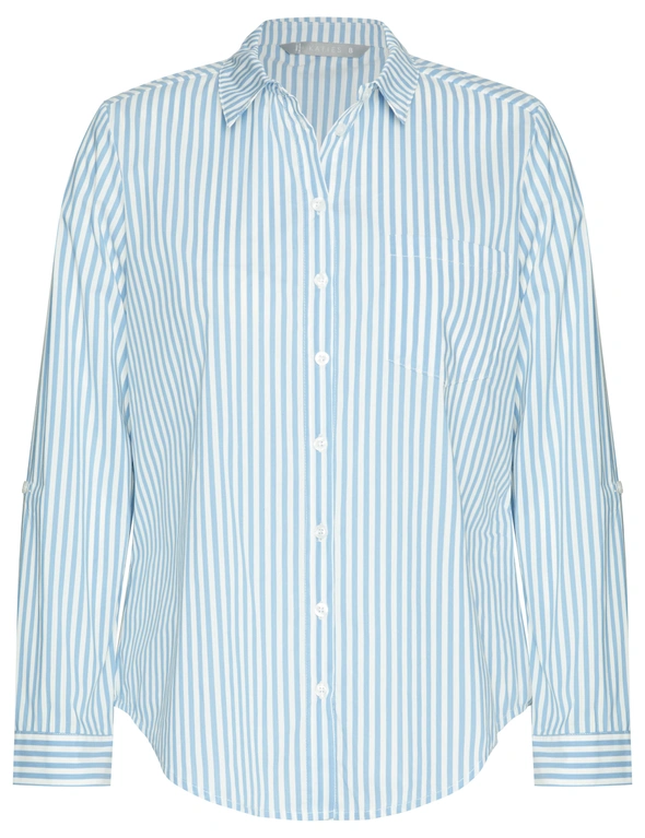 Katies Short Sleeve Cotton Blend Longline Shirt | EziBuy Australia