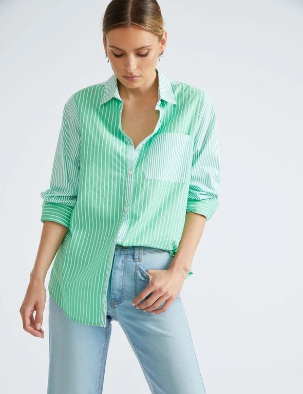 Katies Bracelet Sleeve Mixed Stripe Shirt | EziBuy Australia