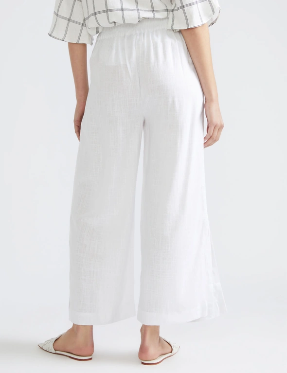 Katies Full Length Linen Blend Front Tuck Detail Pants, hi-res image number null