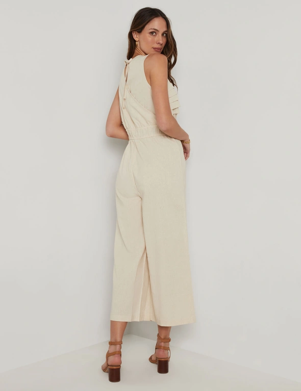 Katies Sleeveless Linen Blend Jumpsuit, hi-res image number null