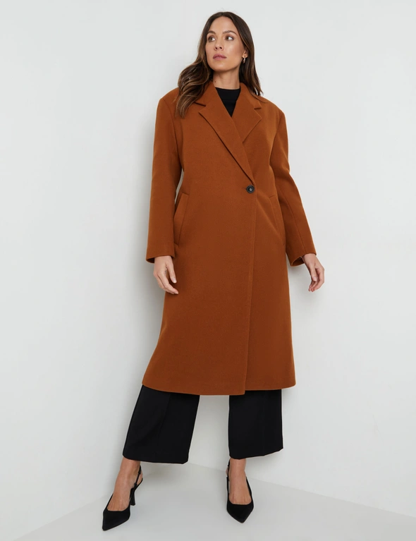 Katies One Button Melton Coat, hi-res image number null