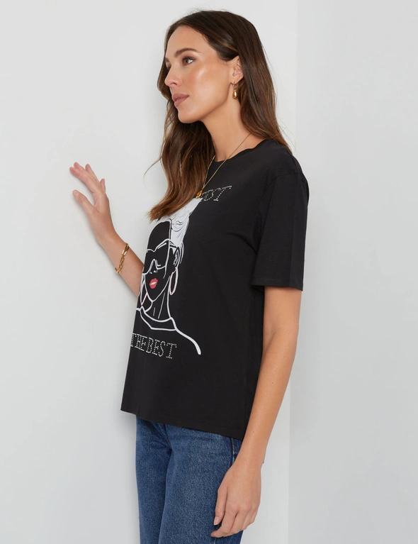 Katies Short Sleeve Face with Daimonte Cotton Tee, hi-res image number null