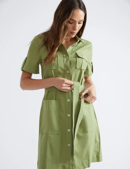 Katies 3Q Sleeve Midi Shirt Dress