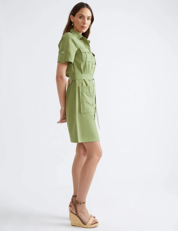 Katies 3Q Sleeve Midi Shirt Dress, hi-res image number null