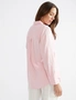Katies 3Q Sleeve Mixed Stripe Linen Blend Shirt, hi-res