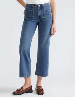 Katies Ankle Length Straight Leg Pocket Jean