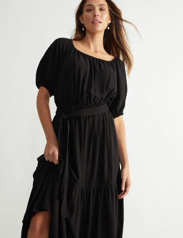 Katies Short Sleeve printed tiered Maxi Dress, hi-res image number null
