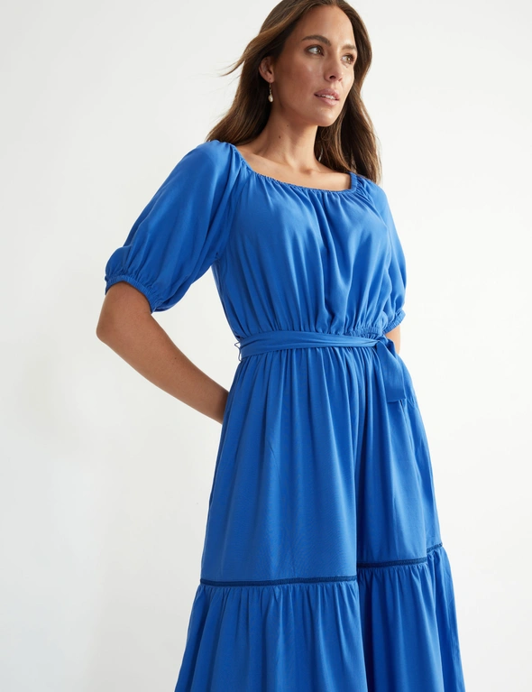 Katies Short Sleeve printed tiered Maxi Dress, hi-res image number null