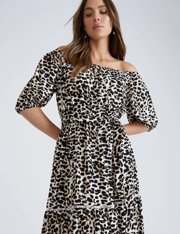 Katies Short Sleeve Printed Tiered Maxi Dress | EziBuy NZ