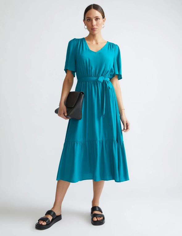 Katies Short Sleeve Tiered Maxi Dress | EziBuy Australia