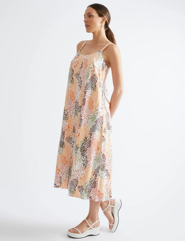Katies Sleeveless Linen Blend Trapeze Maxi Dress, hi-res image number null