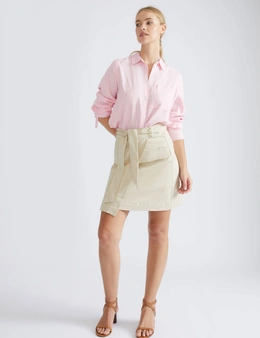 Katies Knee Length Belted Pocket Skirt