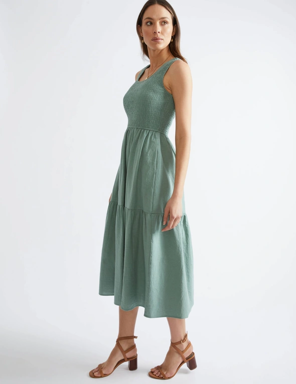 Katies Sleeveless Smocked Bodice Maxi Dress | EziBuy Australia