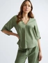 Katies V-neck Woven top with Elbow Lenght sleeves, hi-res