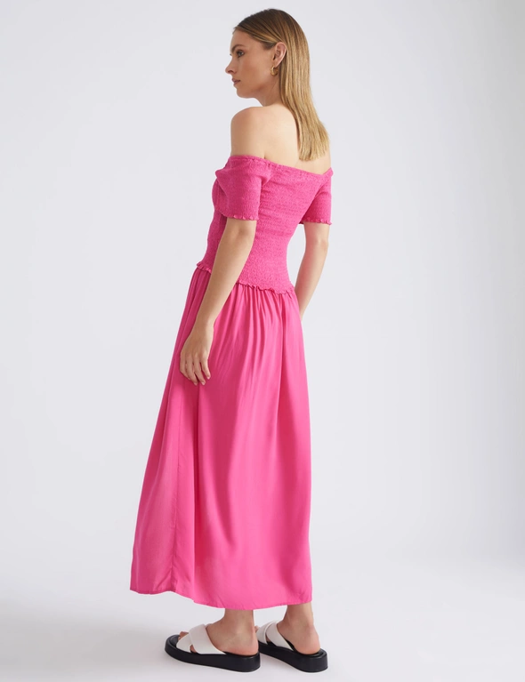 Katies Cap Sleeve Smocked Cross Over Front Dress, hi-res image number null