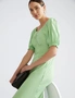 Katies Short Sleeve Smocked Back Maxi Linen Blend Dress, hi-res