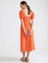 Katies Short Sleeve Smocked Back Maxi Linen Blend Dress, hi-res