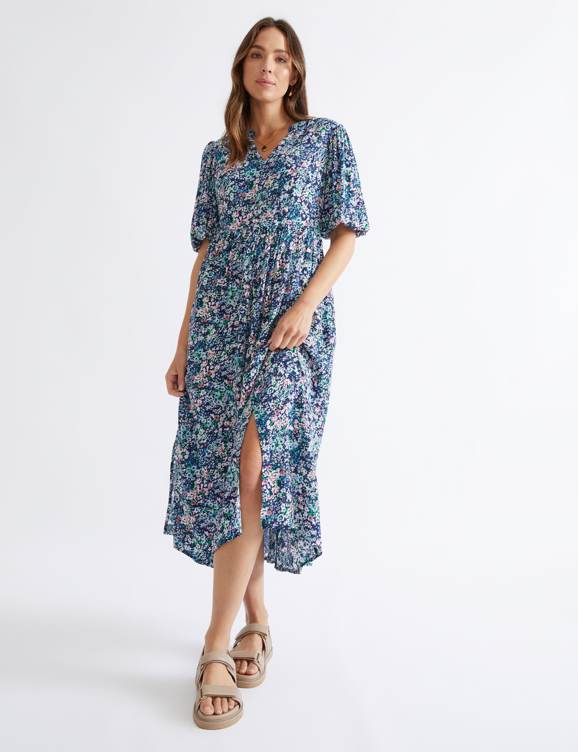 Katies Midi Dress With Bracelet Length Sleeve | EziBuy Australia