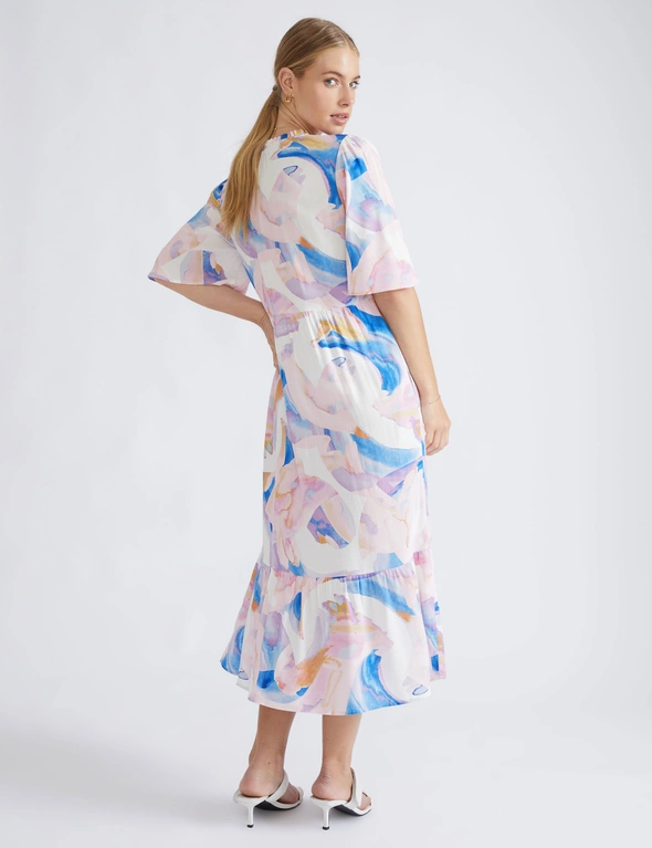 Katies Tiered Dress With Short Flutter Sleeve, hi-res image number null