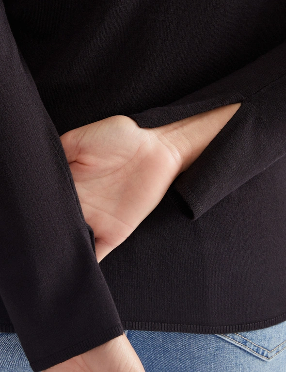 Katies Long Sleeve Regular Length Knitwear Cardigan With Slits On Sleeves, hi-res image number null