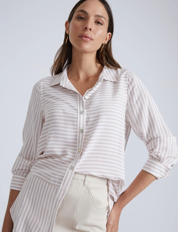 Katies Longline Stripe Shirt, hi-res image number null