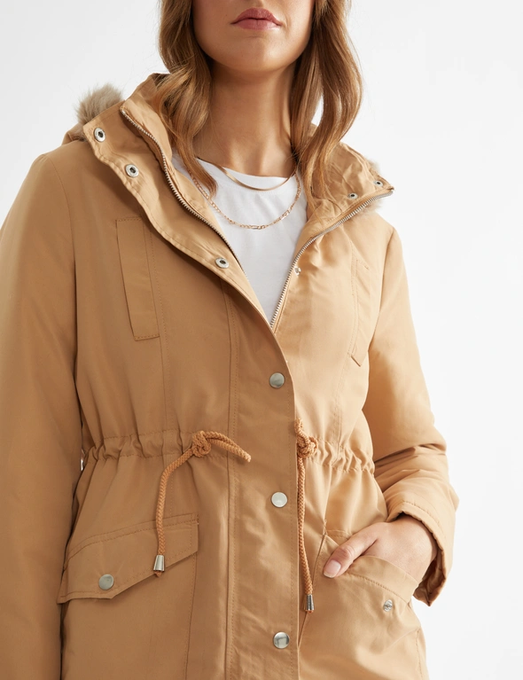 Katies Padded Anorak With Fur Trimmed Hood, hi-res image number null
